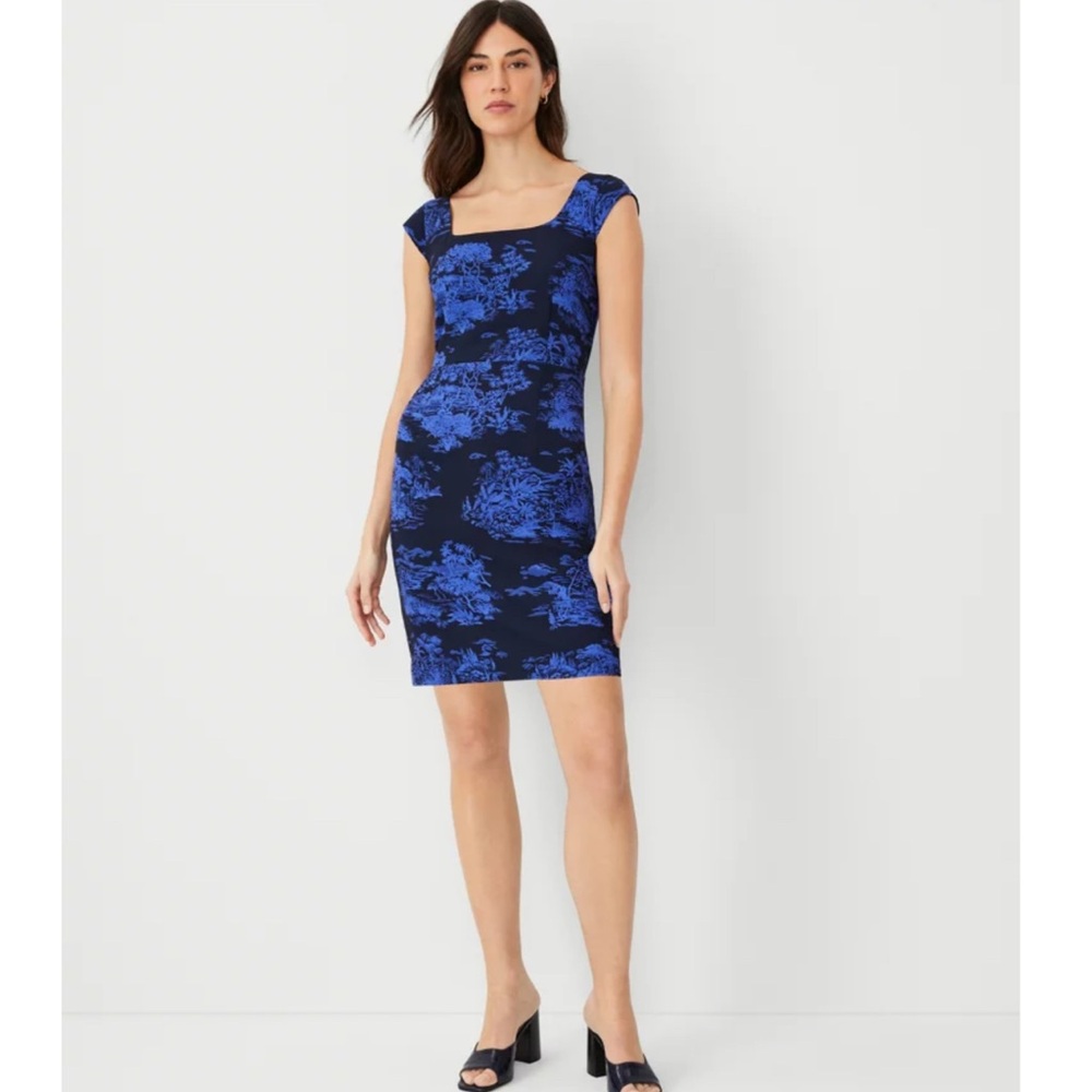 Ann Taylor Blue and Black Mini Dress